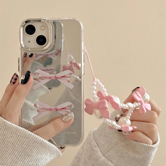 Pink Bow Mirror Charm Case - Girly Dream Edition.
